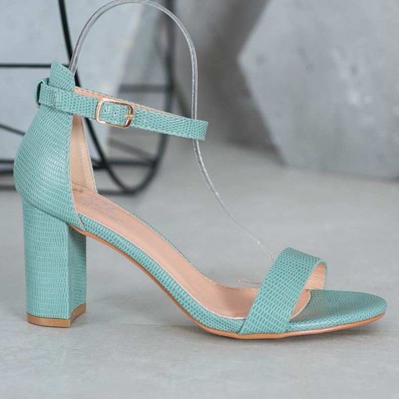 Small Swan Sandales élégantes à talons hauts vert 2