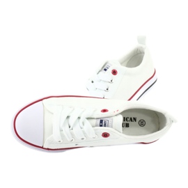 American Club American White Classic LH25 Sneakers à égalité blanche blanche 6