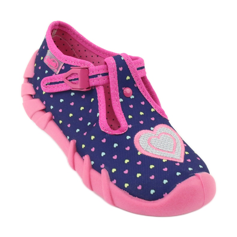 Chaussures enfant Befado 110P362 bleu marine rose 2