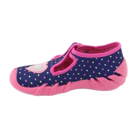 Chaussures enfant Befado 110P362 bleu marine rose 3