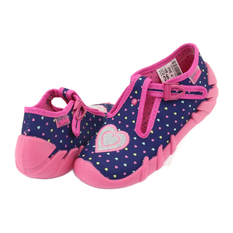 Chaussures enfant Befado 110P362 bleu marine rose 4