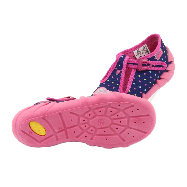 Chaussures enfant Befado 110P362 bleu marine rose 5