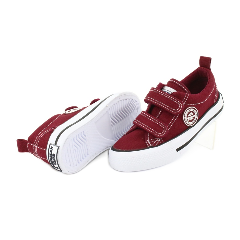 American Club Bourgogne Velcro Sneakers American LH39 rouge 3