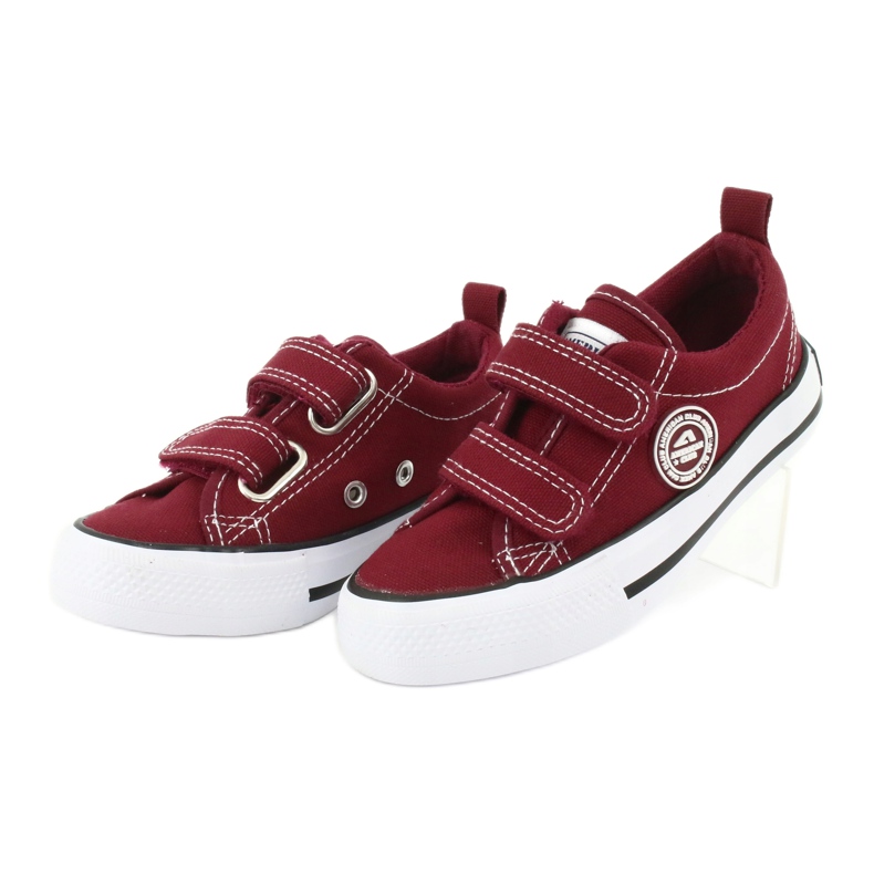 American Club Bourgogne Velcro Sneakers American LH39 rouge 2