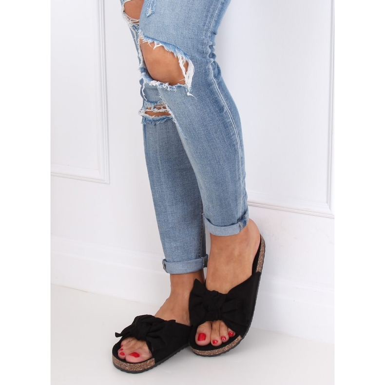 Noir 10-218 Chaussons semelle liège noir 1