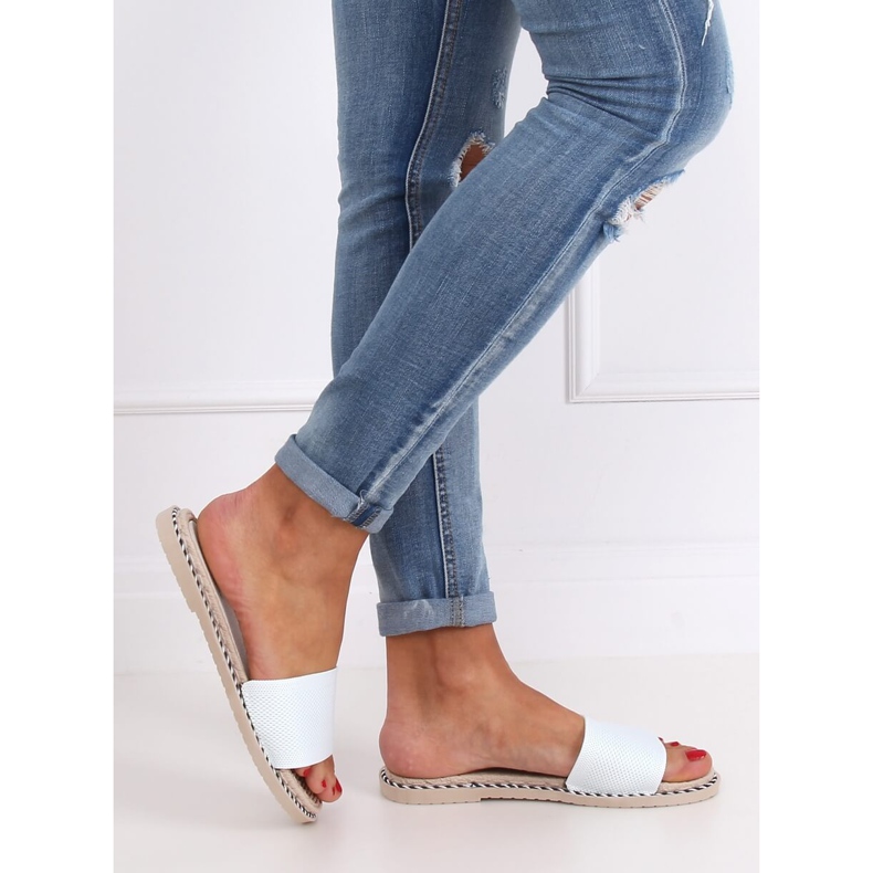 Chaussons femme blancs 35-185 Blanc blanche 2