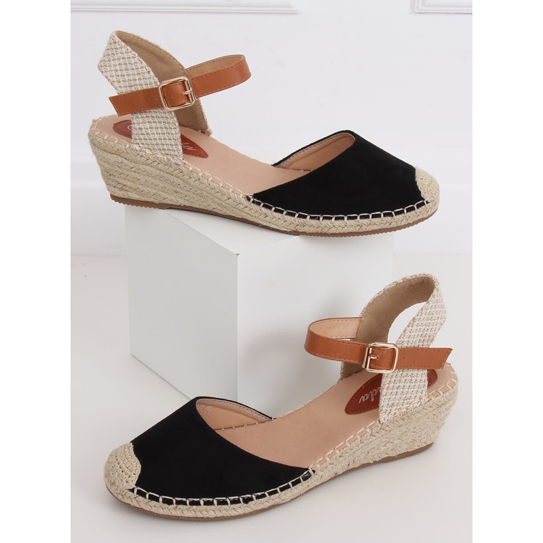Espadrilles noires sur talon compensé S-820 Noir le noir 1