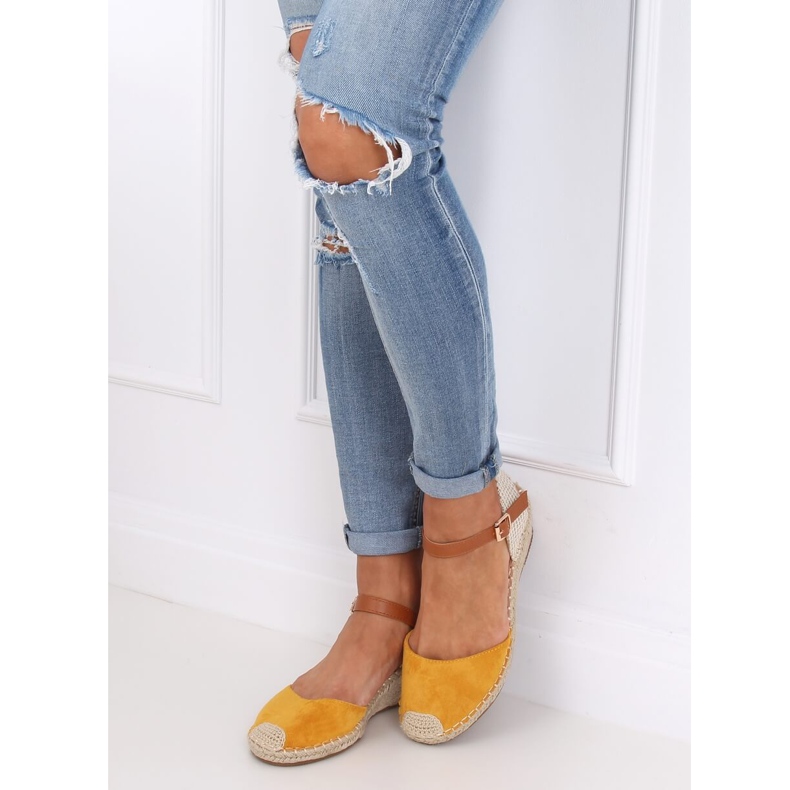 Espadrilles compensées miel S-820 Jaune 1