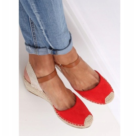 Espadrilles rouges sur compensées, rouge S-820 Red 3