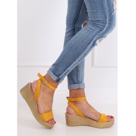Sandales compensées miel 019-18 Jaune 1
