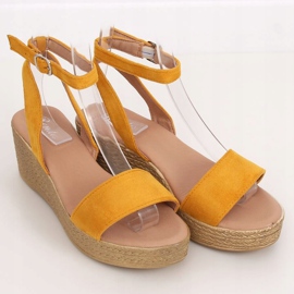 Sandales compensées miel 019-18 Jaune 3