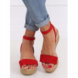 Sandales compensées rouges 019-18 Rouge 1