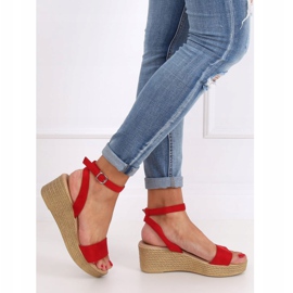 Sandales compensées rouges 019-18 Rouge 2