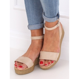 Sandales compensées beiges 019-18 Beige 1