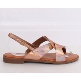 Sandales femme champagne 222-31 Champagne multicolore rose jaune 2