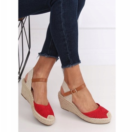Espadrilles rouges sur compensées, rouge S-819 Rouge 3