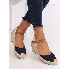 Espadrilles compensées, bleu marine S-819 Bleu 2