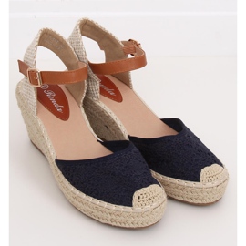 Espadrilles compensées, bleu marine S-819 Bleu 1