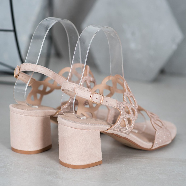 Filippo Sandales sur un poteau avec zircone cubique brun 2