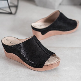 Filippo Pantoufles en cuir noir 1