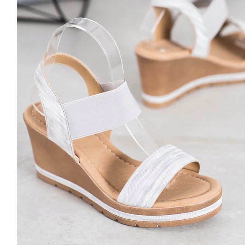 Sea Elves Sandales compensées élégantes gris 1 Sea Elves Sandales compensées élégantes gris 1