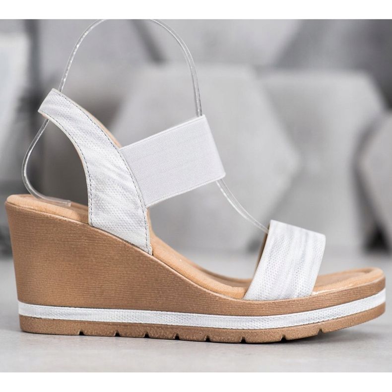 Sea Elves Sandales compensées élégantes gris 2 Sea Elves Sandales compensées élégantes gris 2