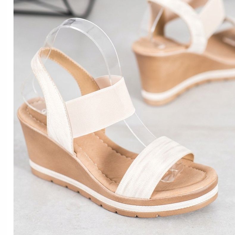 Sea Elves Sandales compensées élégantes brun 1 Sea Elves Sandales compensées élégantes brun 1