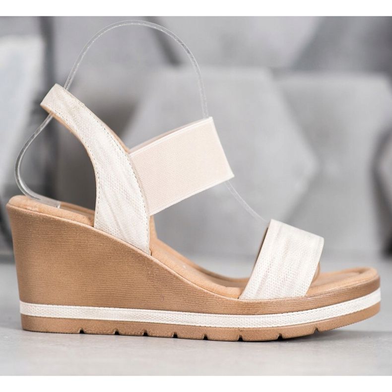 Sea Elves Sandales compensées élégantes brun 2 Sea Elves Sandales compensées élégantes brun 2