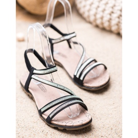 Camo Sandales à enfiler confortables noir 1