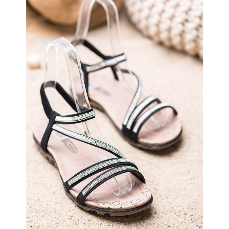 Camo Sandales à enfiler confortables noir 1