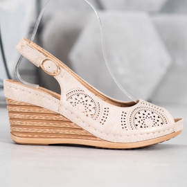 Evento Sandales ajourées avec cuir écologique brun 1