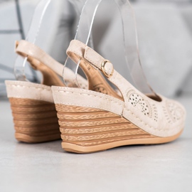 Evento Sandales ajourées avec cuir écologique brun 2