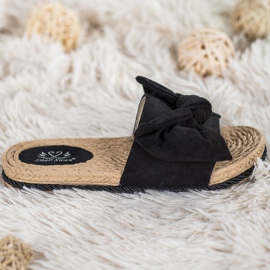 Small Swan Pantoufles À La Mode Avec Un Noeud noir 1