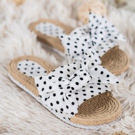 Small Swan Pantoufles À La Mode Avec Un Noeud blanc 1