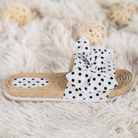 Small Swan Pantoufles À La Mode Avec Un Noeud blanc 2