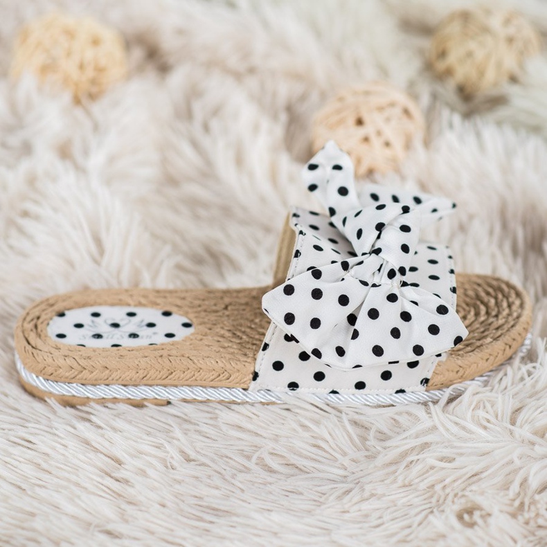 Small Swan Pantoufles À La Mode Avec Un Noeud blanche 2