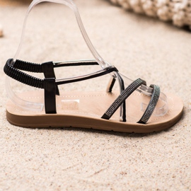 Sea Elves Sandales à ornements argentés le noir 2