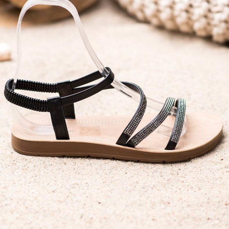 Sea Elves Sandales à enfiler élégantes le noir 1 Sea Elves Sandales à enfiler élégantes le noir 1