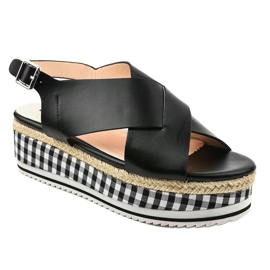 Sandales noires sur la plateforme 1507-1 1