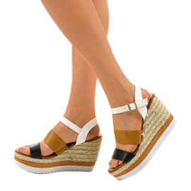 Espadrilles compensées noires VB76062 blanche brun le noir multicolore 2