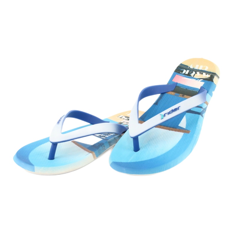 Tongs homme Rider Energy 10719 blanche bleu 2 Tongs homme Rider Energy 10719 blanche bleu 2