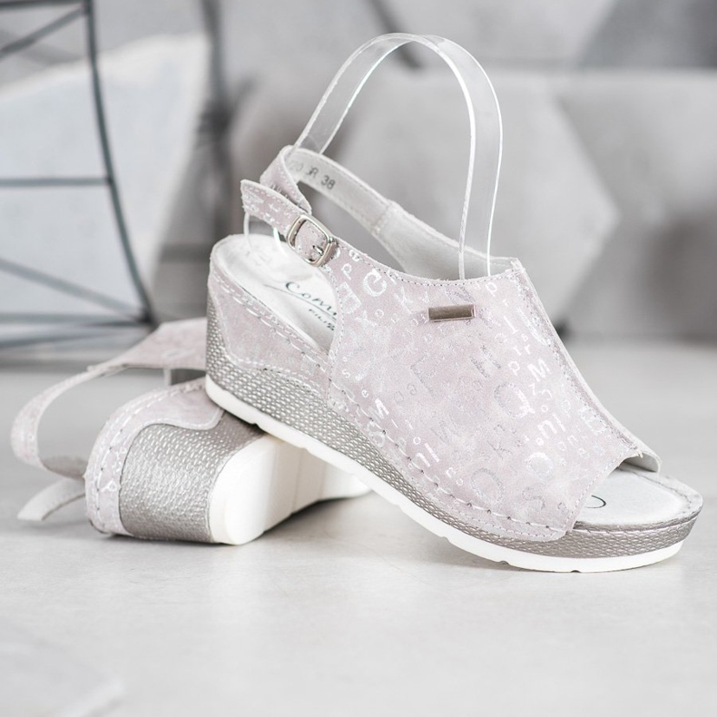 Filippo Sandales en cuir gris 1