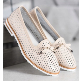SHELOVET Chaussures en cuir à motif ajouré brun 1
