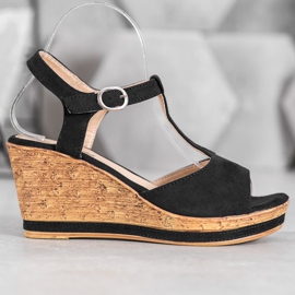 GOLL Chaussures compensées en daim le noir 2