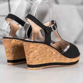 GOLL Chaussures compensées en daim le noir 3