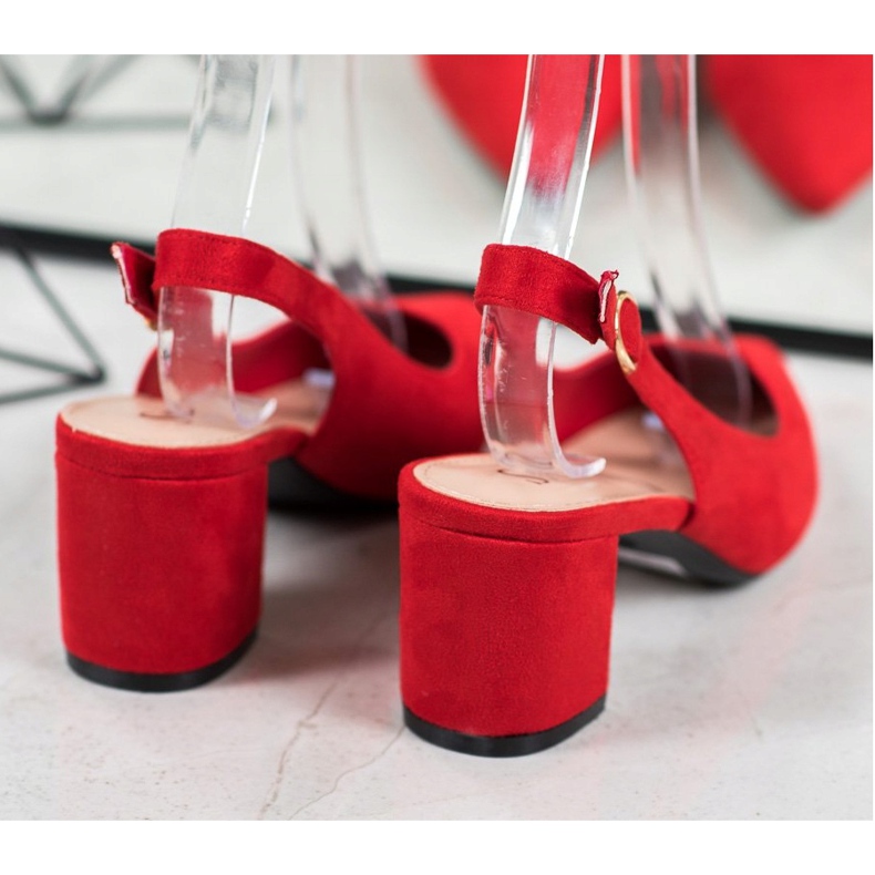 Seastar Escarpins à talon découvert rouge 1