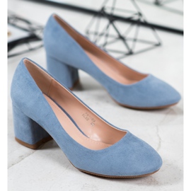 Fama Escarpins en daim sur un pilier bleu 2