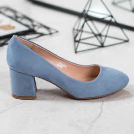 Fama Escarpins en daim sur un pilier bleu 4