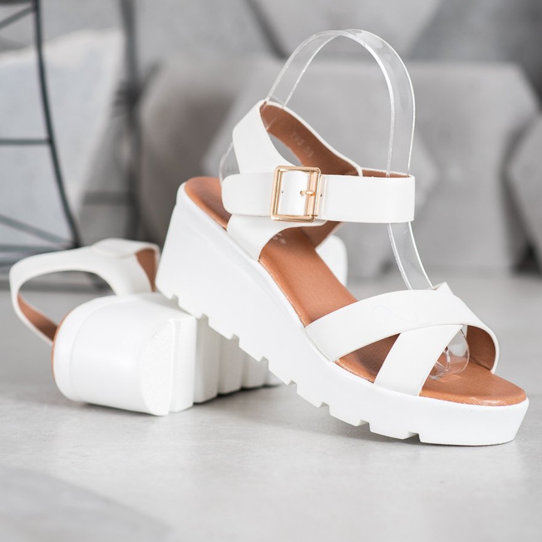 Weide Sandales à la mode blanc 1