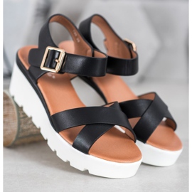 Weide Sandales à la mode noir 1